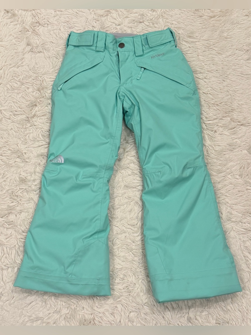 The North Face Girls’ HyVent EZ Grow Snow Ski Pants XS / 6 Aqua Blue Youth Gear